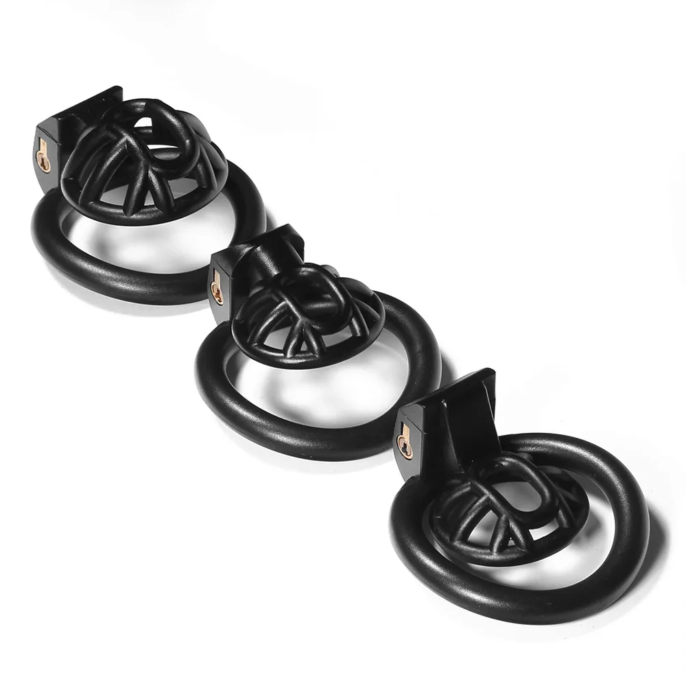 Gaiola de Castidade Sissy Pequena em Resina (Negative/Micro/Small) com 4 Anéis | Branco, Preto ou Rosa - Imagem 3