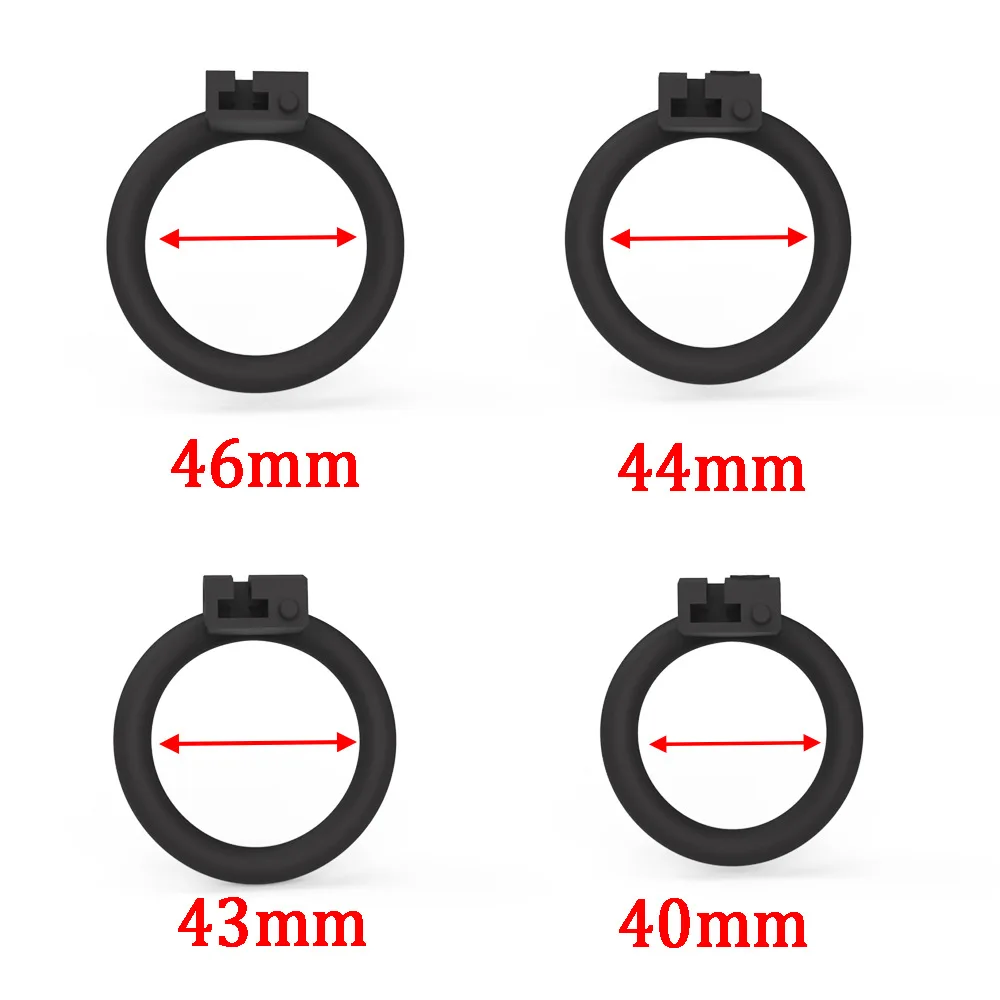 Gaiola de Castidade Sissy Pequena em Resina (Negative/Micro/Small) com 4 Anéis | Branco, Preto ou Rosa - Imagem 6
