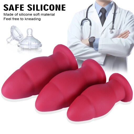 Plug Anal Vermelho Grande em Silicone - Imagem 5