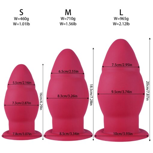 Plug Anal Vermelho Grande em Silicone - Imagem 3