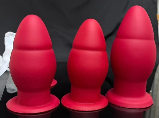 Plug Anal Vermelho Grande em Silicone
