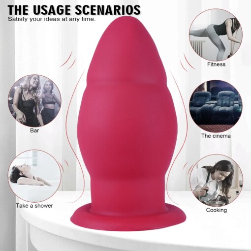 Plug Anal Vermelho Grande em Silicone - Imagem 2
