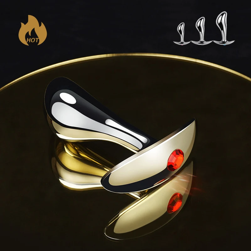Plug Anal de Metal Snakehead com Pedra | Massageador de Próstata e Ponto P (S/M/L) - Imagem 3