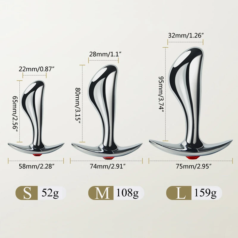 Plug Anal de Metal Snakehead com Pedra | Massageador de Próstata e Ponto P (S/M/L) - Imagem 4