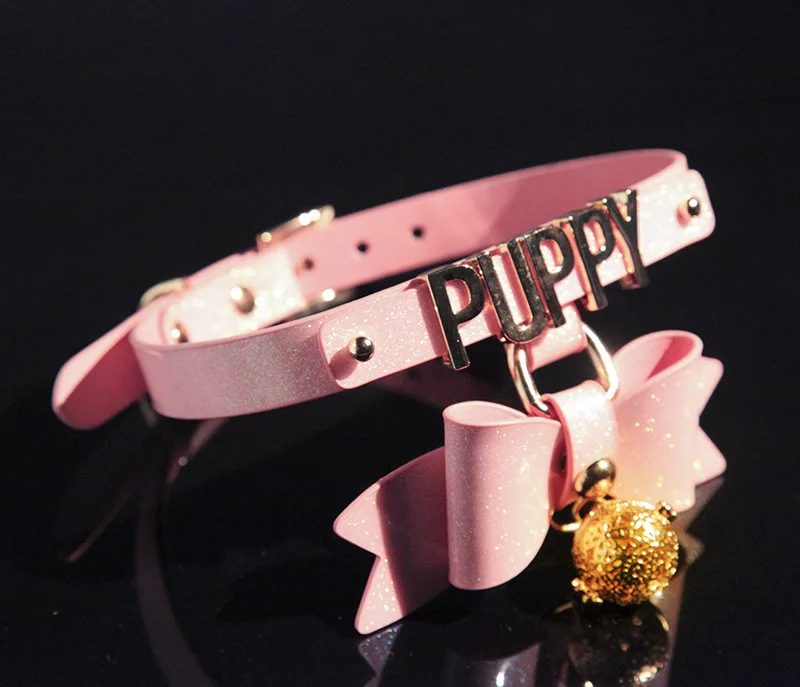 BDSM Choker with Glowing Bell Lead Rope Puppy Play SexToy for Women Couple Collar Bondage Harness Woman Accessories Sexy Cosplay