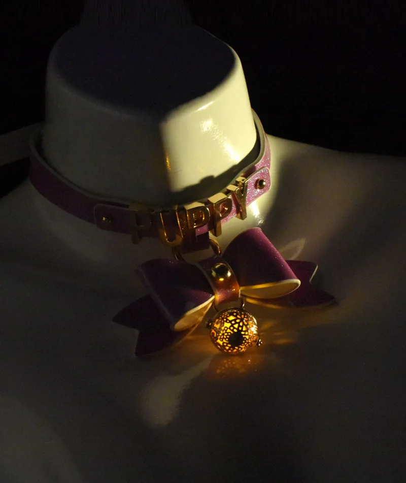 BDSM Choker with Glowing Bell Lead Rope Puppy Play SexToy for Women Couple Collar Bondage Harness Woman Accessories Sexy Cosplay