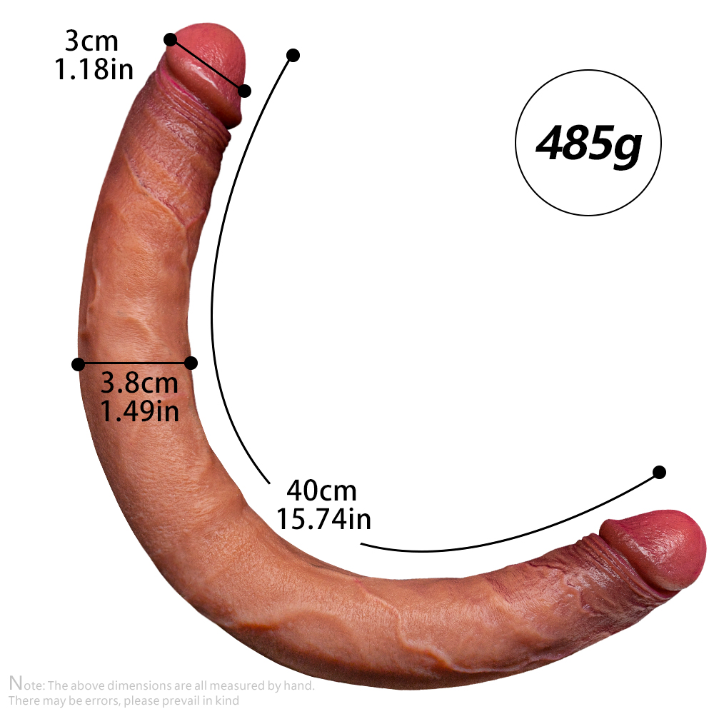 Dildo Realista de Cabeça Dupla em Silicone (1)