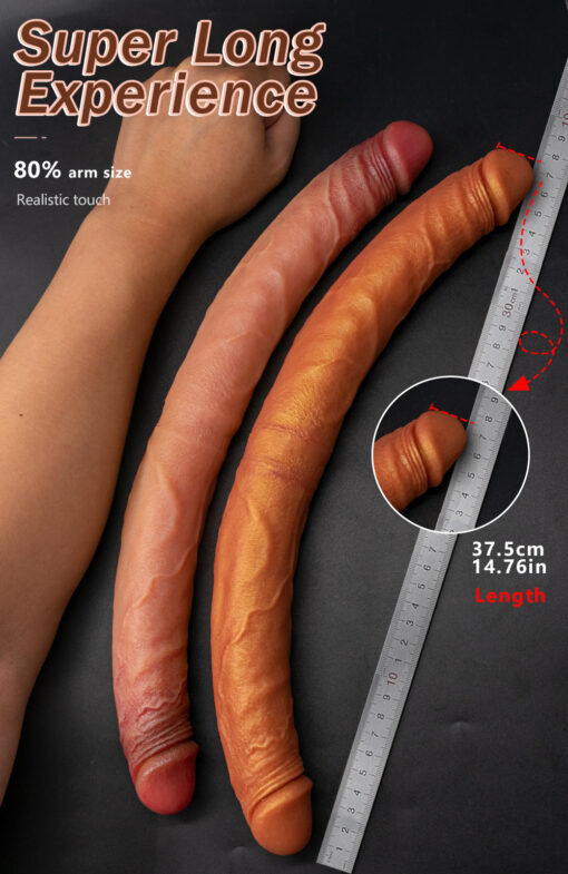 Dildo Realista de Cabeça Dupla em Silicone (14)