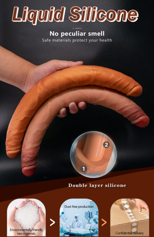 Dildo Realista de Cabeça Dupla em Silicone (15)