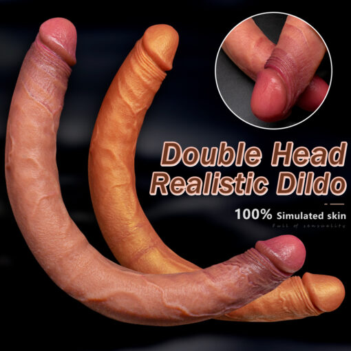 Dildo Realista de Cabeça Dupla em Silicone (6)