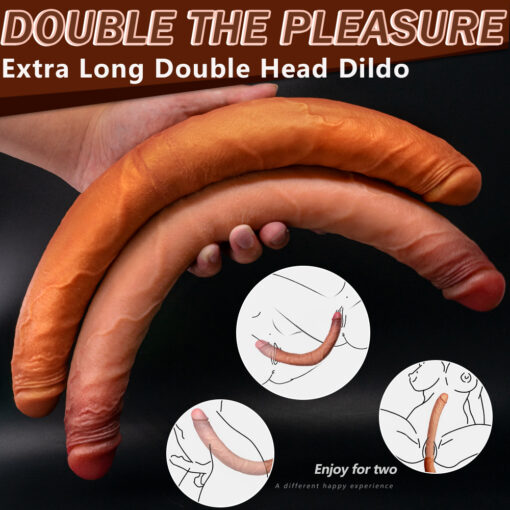 Dildo Realista de Cabeça Dupla em Silicone (7)