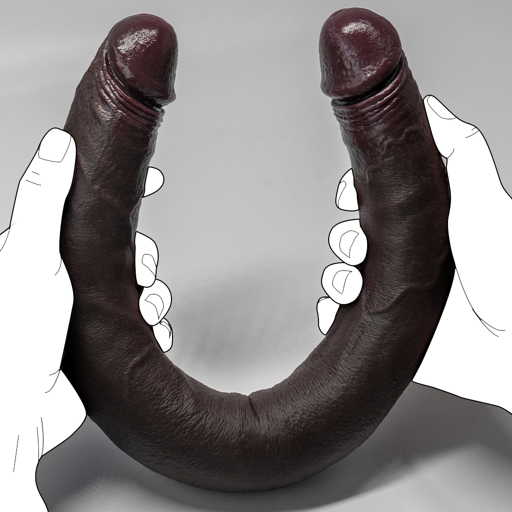 Dildo de Cabeça Dupla Realista em Silicone (12)