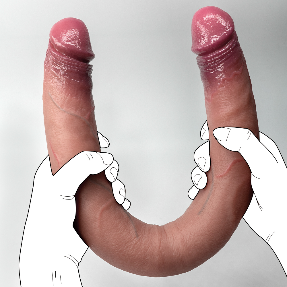 Dildo de Cabeça Dupla Realista em Silicone (13)