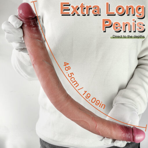 Dildo de Cabeça Dupla Realista em Silicone (14)