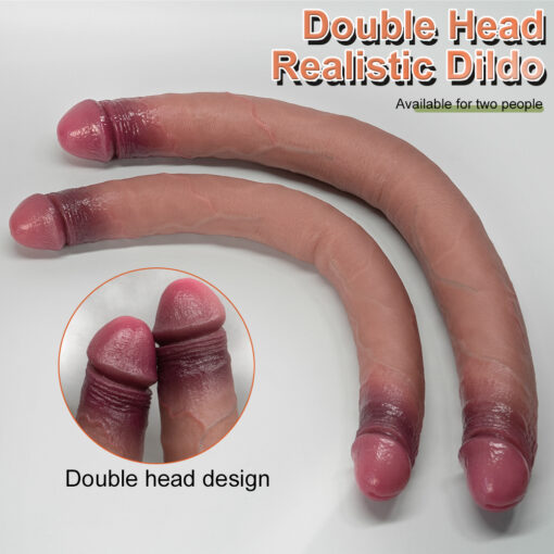 Dildo de Cabeça Dupla Realista em Silicone (15)