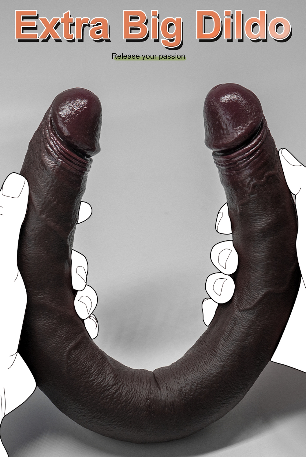 Dildo de Cabeça Dupla Realista em Silicone (8)