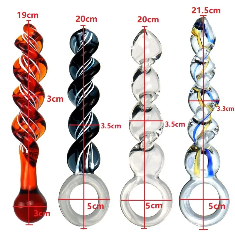 Glass Thread Rotation Anal Plug Dildo Crystal Butt Plug Adult Toys Sex Toys Anal Masturbation Prostate Massage for Couples Men