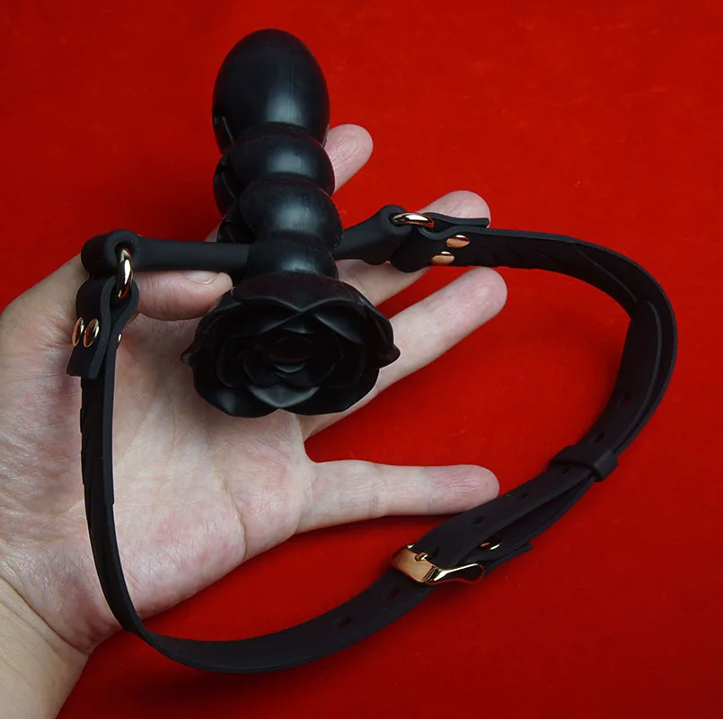 Silicone BDSM Penis Dildo Gag Deep Throat,Open Mouth Gagged Adjustable Depth,Bondage Restraints,Sex Toys for Couples,Role Play
