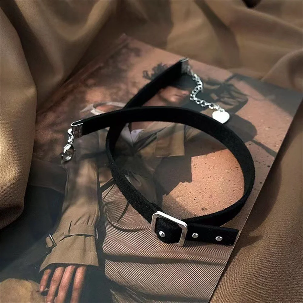 Black Leather Clavicle Chain Collar Vintage Thin PU Choker Necklace For Women New Goth Sensual Jewelry for Women Gift