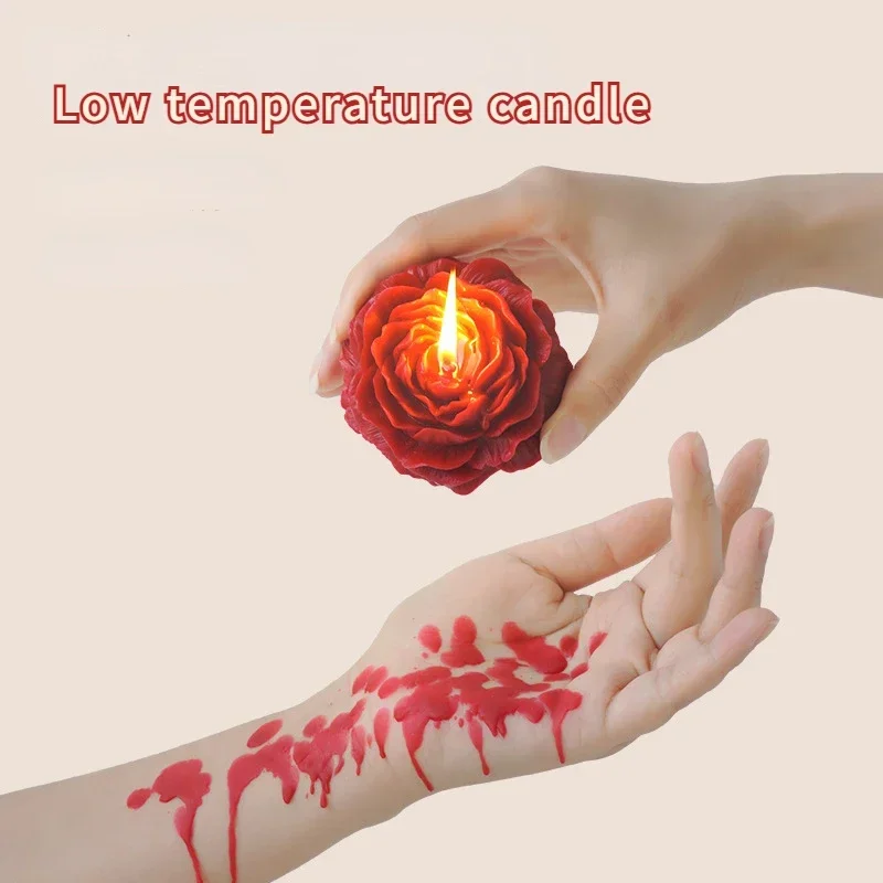 Low Temperature Candles Wax Rose Heart Candle 42 to 48 Degrees Peony Scented Decorative Waxs Valentine's Day Creative Gift