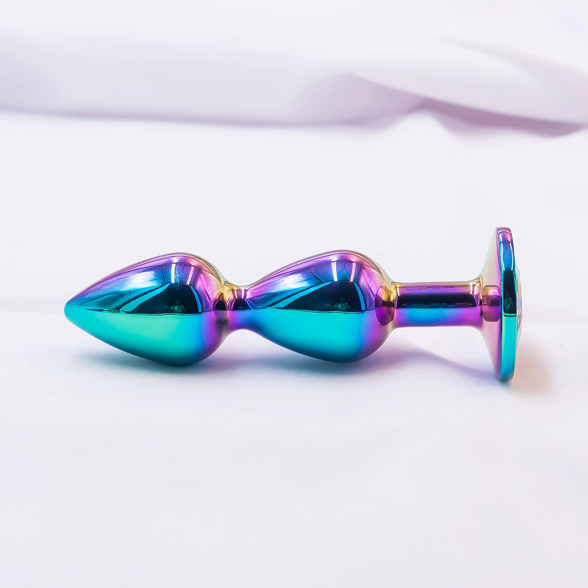 Plug Anal de Metal com Pedra de Cristal, Acabamento Aurora Multicolorido, Tamanhos S, M e L - Imagem 5
