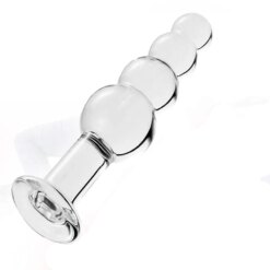 Alternative view of Plug Anal de Vidro com Esferas Graduadas, Glass Anal Beads com Base de Segurança 18cm