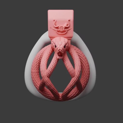 Gaiola de Castidade Masculina Cobra Mamba com 3 Anéis