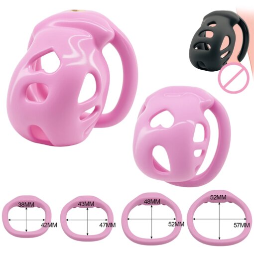 Gaiola de Castidade Masculina Oca com 4 Anéis