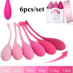 Kit Bolinhas de Pompoarismo Kegel de Silicone com Pesos Progressivos
