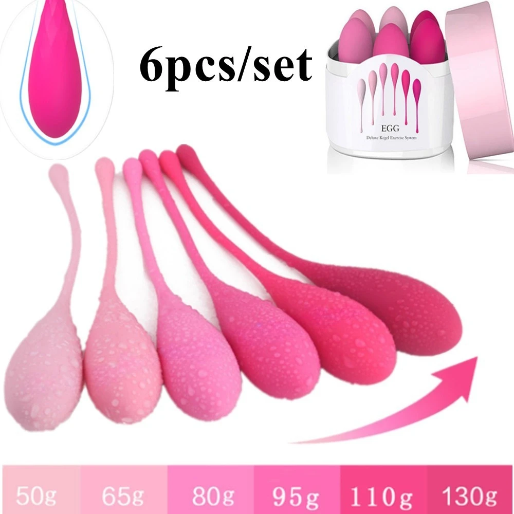 Kit Bolinhas de Pompoarismo Kegel de Silicone com Pesos Progressivos
