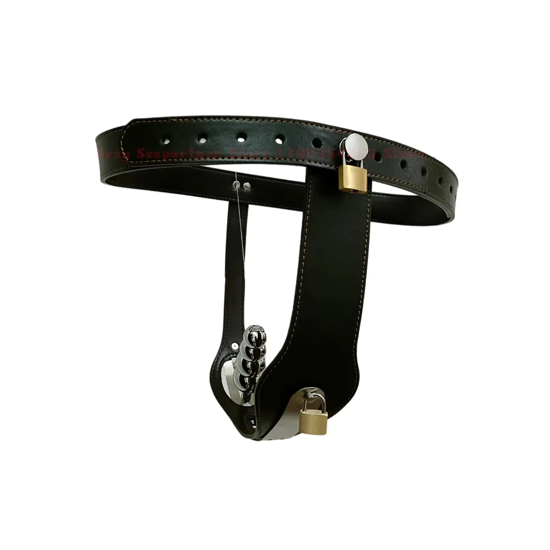 Leather T-Shaped Female Chastity Belt Bdsm Strap On Pants Sex Lock Toys Masturbator Fetish Device Chastity Underwear Adjustable