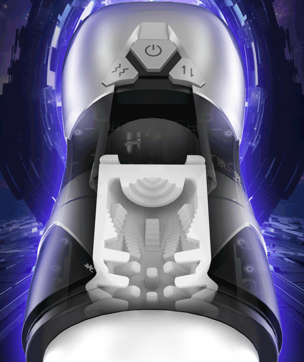 DRY WELL Automatic Thrusting & Vibrating Male Masturbators Cup with 12 Modes Hands-Free Stroker 3D Realistic Vagina Sex Toys