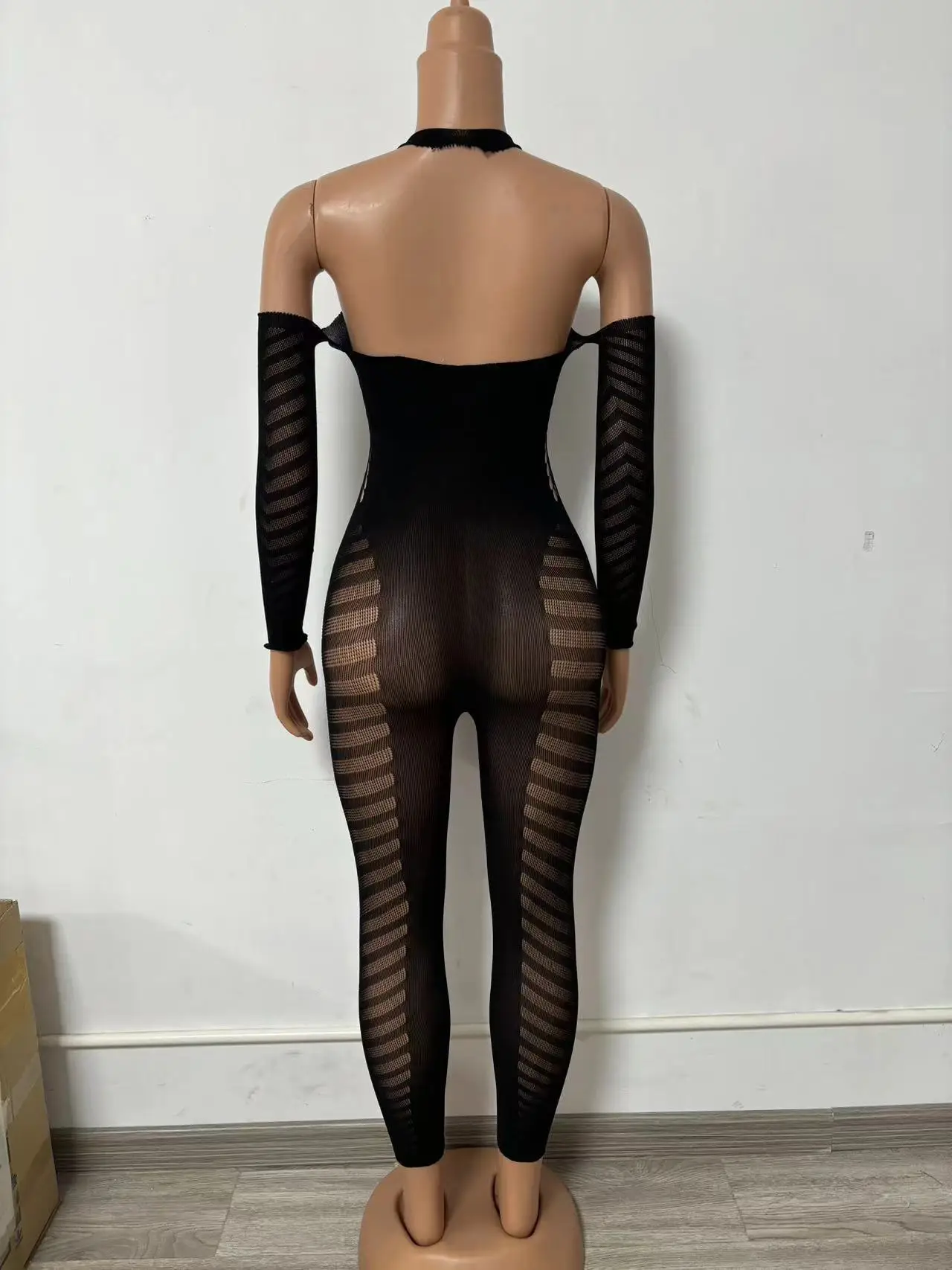 Womens Fishnet Bodystocking Plus Size Crotchless Bodysuit Sexy Tights Soft Nightwear Lingerie