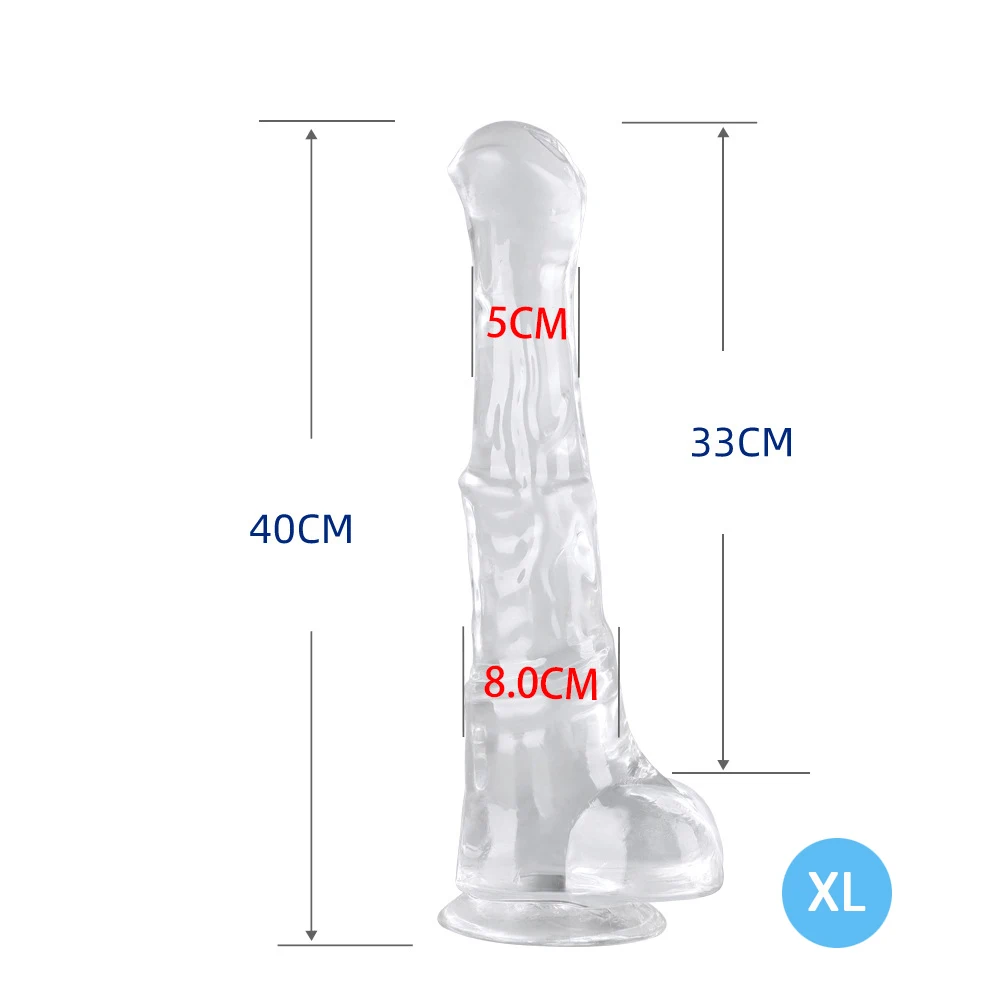 Dildo de Cavalo Realístico Transparente com Ventosa, Tamanhos S ao XL - Imagem 6