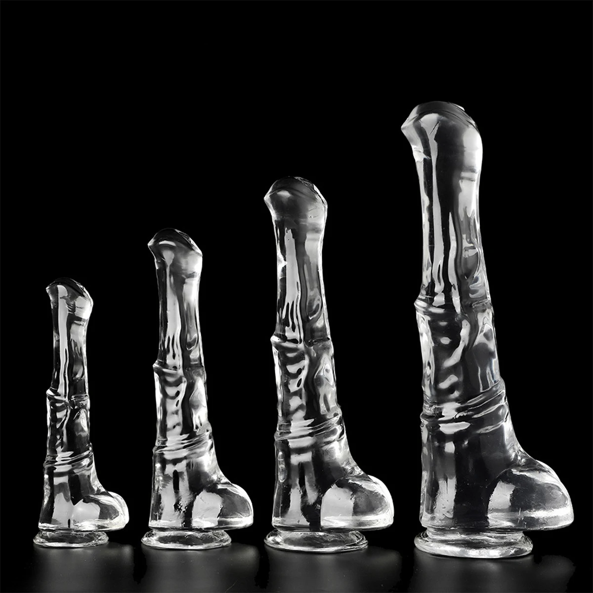 Dildo de Cavalo Realístico Transparente com Ventosa, Tamanhos S ao XL - Imagem 3