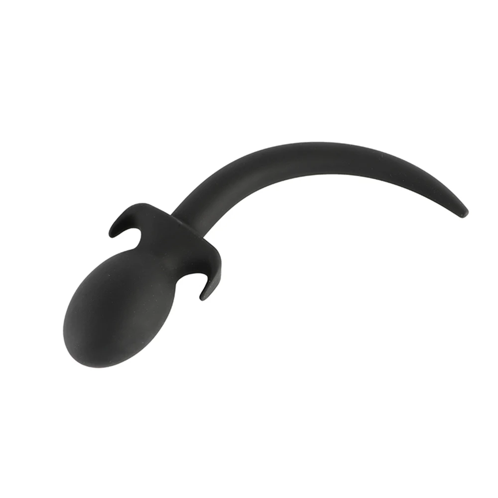 Plug Anal Rabo de Cachorro de Silicone, Cauda Curvada para Puppy Play - Imagem 6
