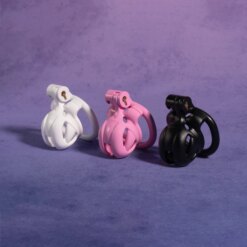 Gaiola de Castidade Mini Nub de Resina, Chastity Cage Sissy com 4 Anéis e Cadeado
