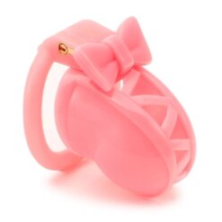 Gaiola de Castidade de Resina com Laço, Chastity Cage Sissy com 4 Anéis e Cadeado