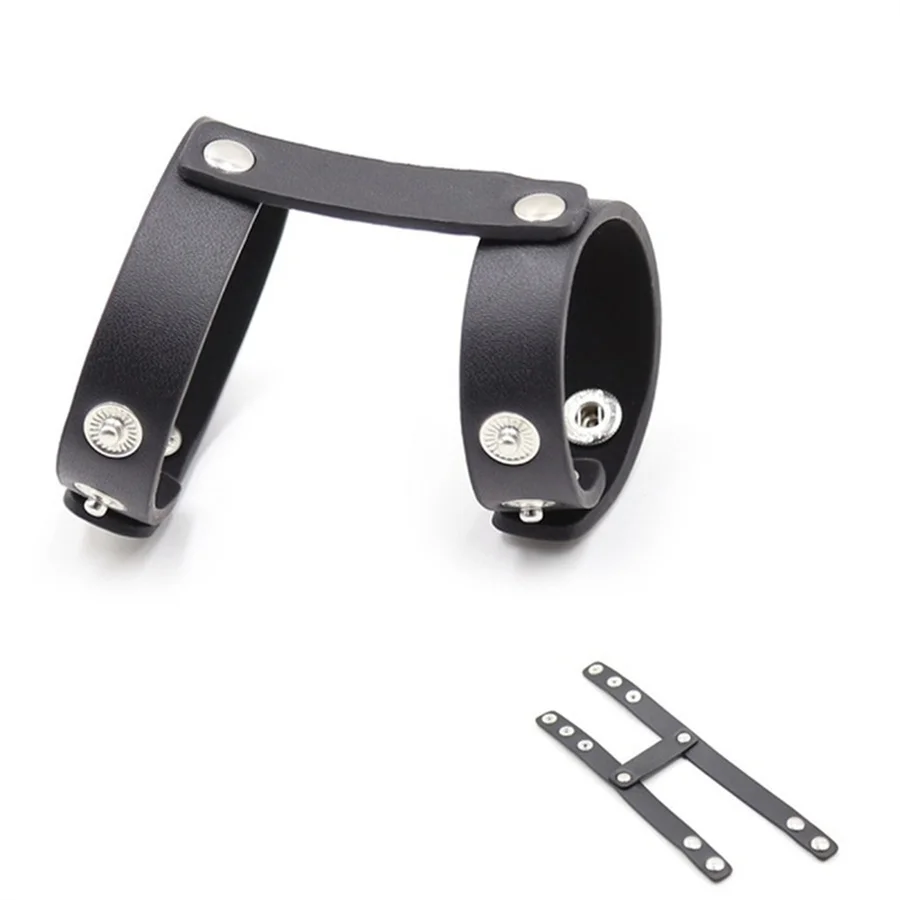 Cock Ring com Ball Stretcher de Couro, Harness Ajustável para Pênis e Testículos, Bondage Masculino - Imagem 3
