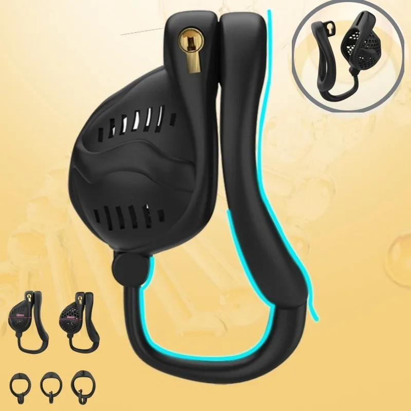 Gaiola de Castidade Respirável Favo de Mel em Resina, Honeycomb Chastity Cage Leve - Imagem 2