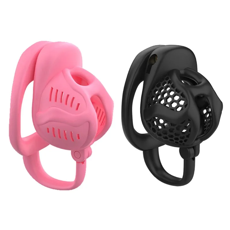 Gaiola de Castidade Respirável Favo de Mel em Resina, Honeycomb Chastity Cage Leve - Imagem 4