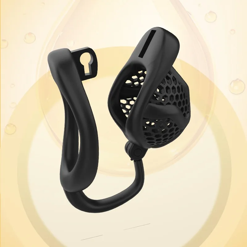 Gaiola de Castidade Respirável Favo de Mel em Resina, Honeycomb Chastity Cage Leve - Imagem 3