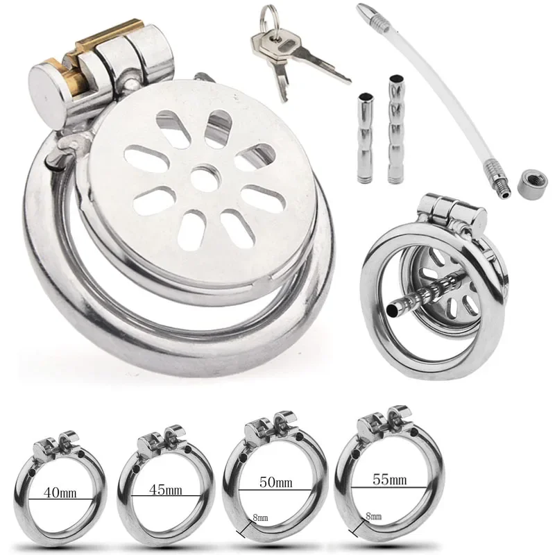Gaiola de Castidade Super Mini com Tubo Uretral em Aço Inox, Chastity Cage Masculina - Imagem 3