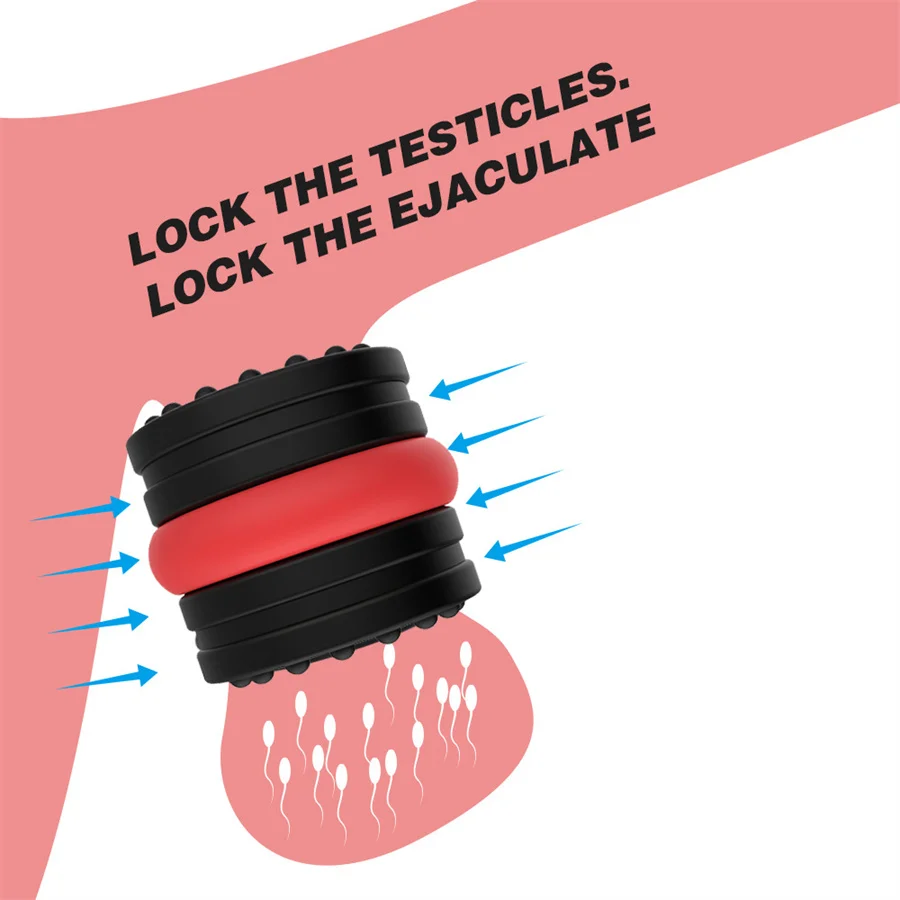 Anel Peniano e Escrotal de Silicone Removível, Lock Ring que Retarda a Ejaculação - Imagem 2