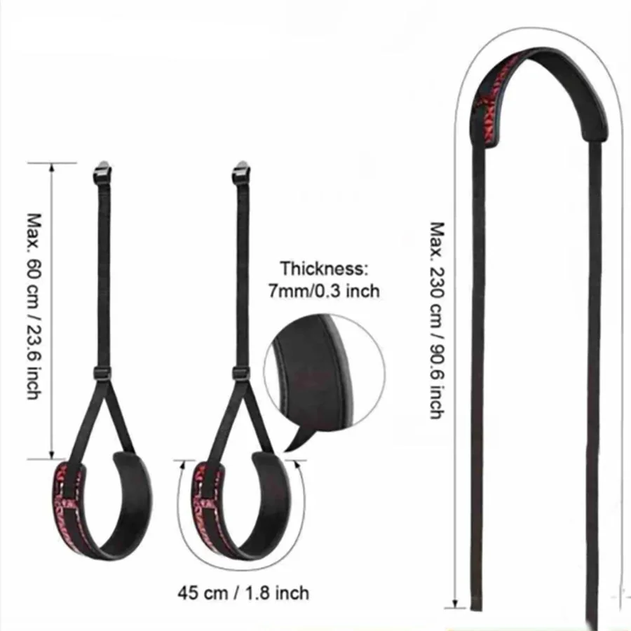 Suporte para Posições Sexuais com Apoio de Pescoço e Alças para Pernas, Sex Sling BDSM - Imagem 2