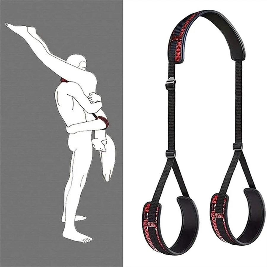 Suporte para Posições Sexuais com Apoio de Pescoço e Alças para Pernas, Sex Sling BDSM