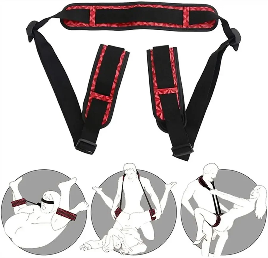 Suporte para Posições Sexuais com Apoio de Pescoço e Alças para Pernas, Sex Sling BDSM - Imagem 3