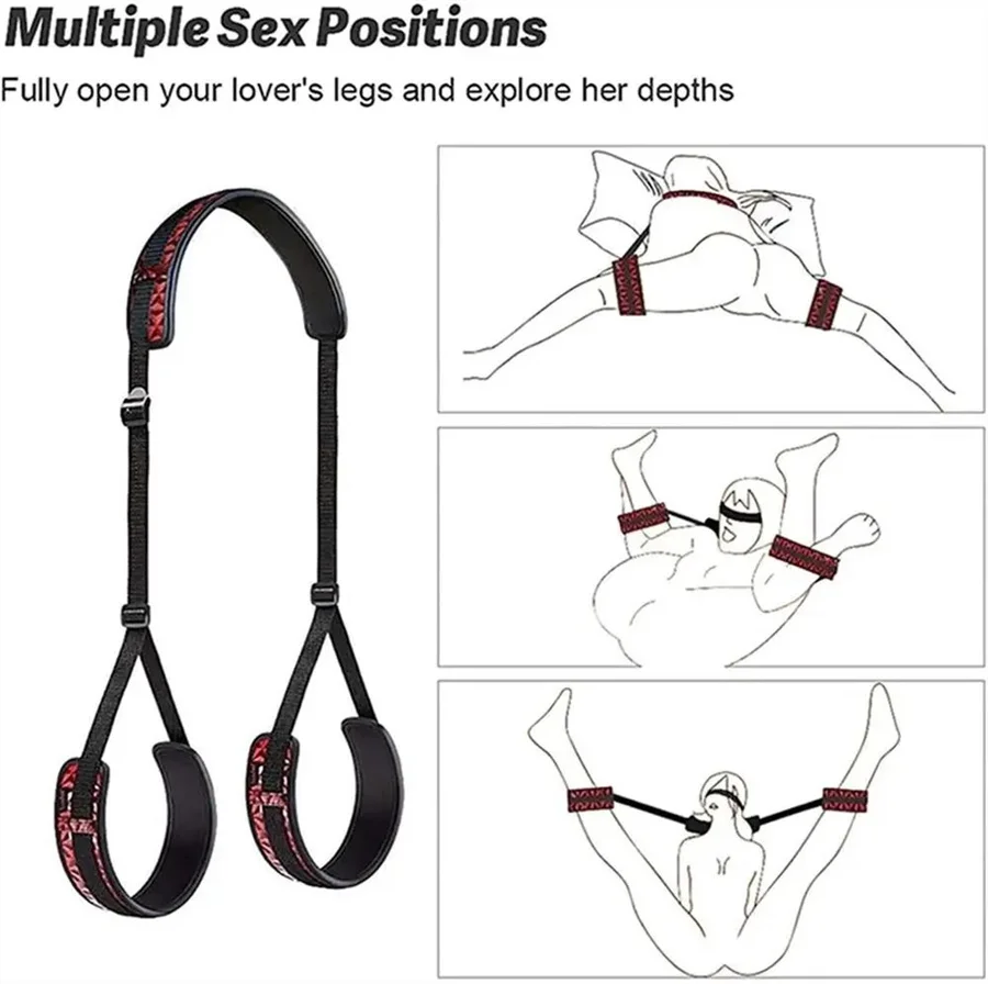 Suporte para Posições Sexuais com Apoio de Pescoço e Alças para Pernas, Sex Sling BDSM - Imagem 5
