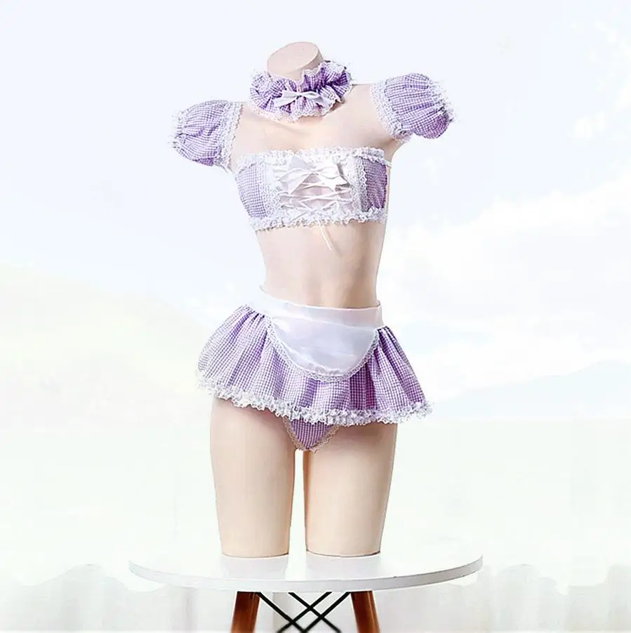 Fantasia de Empregada Maid Erótica Cosplay com Avental e Renda, Lingerie Kawaii - Imagem 6