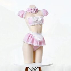 Alternative view of Fantasia de Empregada Maid Erótica Cosplay com Avental e Renda, Lingerie Kawaii
